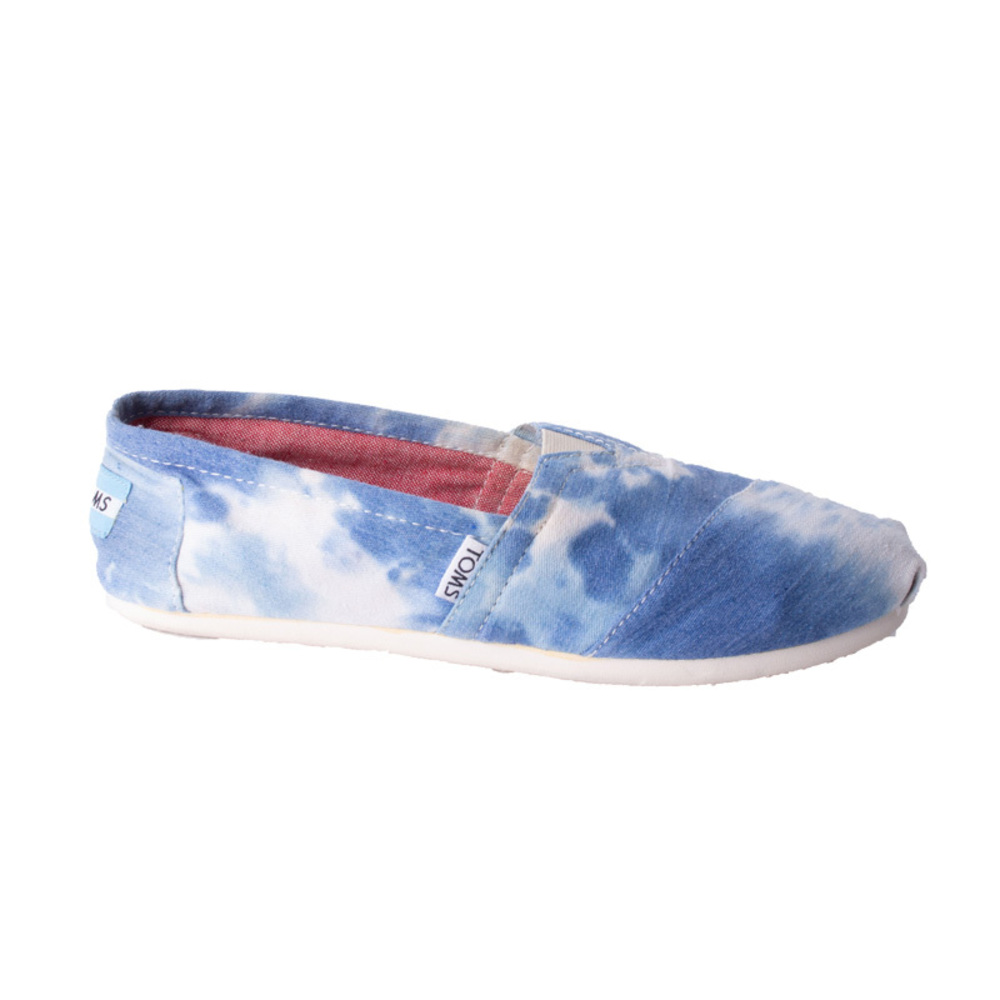 TOMS ROYAL BLUE & WHITE SMOKE SLIP-ONS | WOMENS SIZE 38